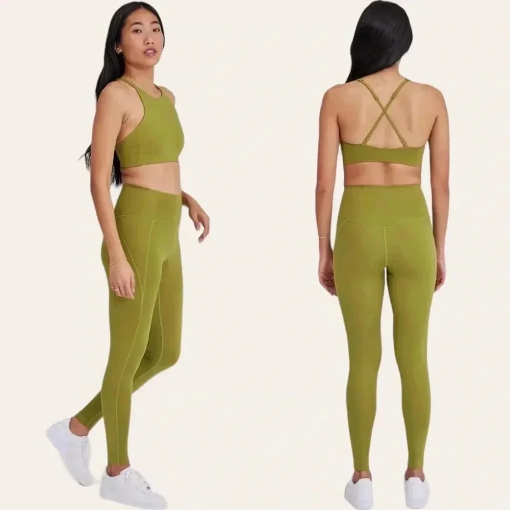 Girlfriend Collective high waist compressive leggings in Ivy - XS 28.5” length - Picture 2 of 8